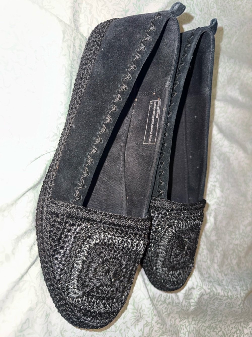 The Sak Black Crochet-Style Slip On “April” Loafers - Picture 3 of 8